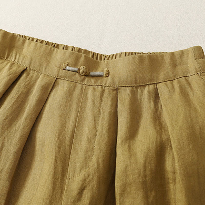 Nimara Ritual Summer Casual Minimalist Solid Cropped Pants Pleated Women's Harem Pants With Pockets