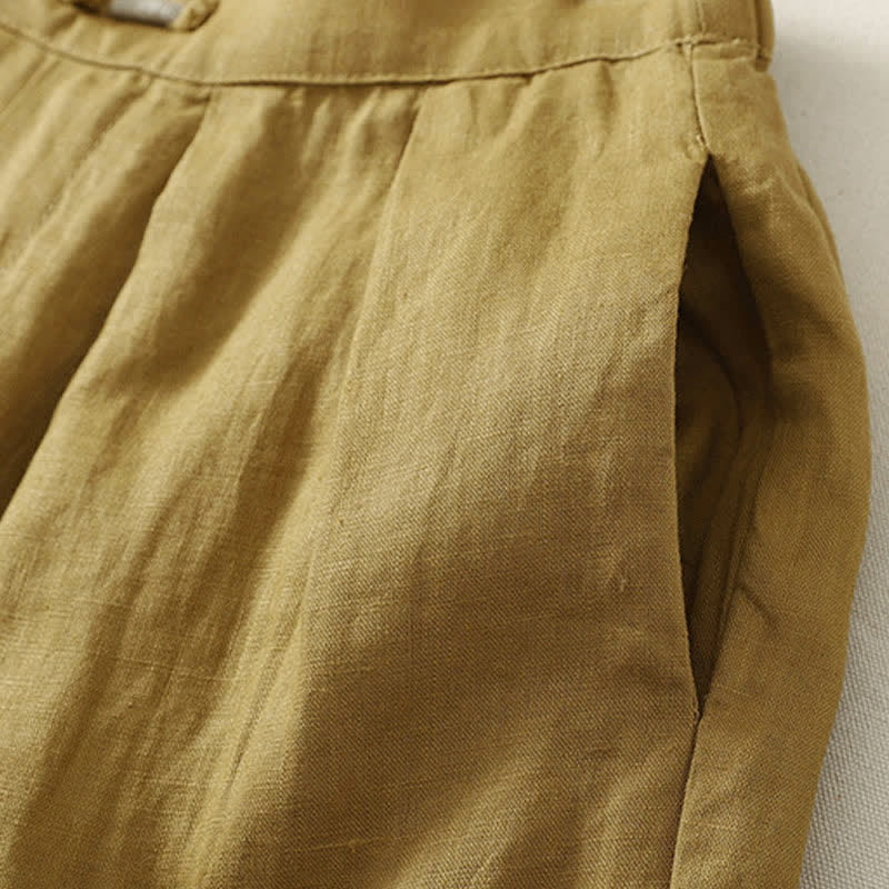 Nimara Ritual Summer Casual Minimalist Solid Cropped Pants Pleated Women's Harem Pants With Pockets