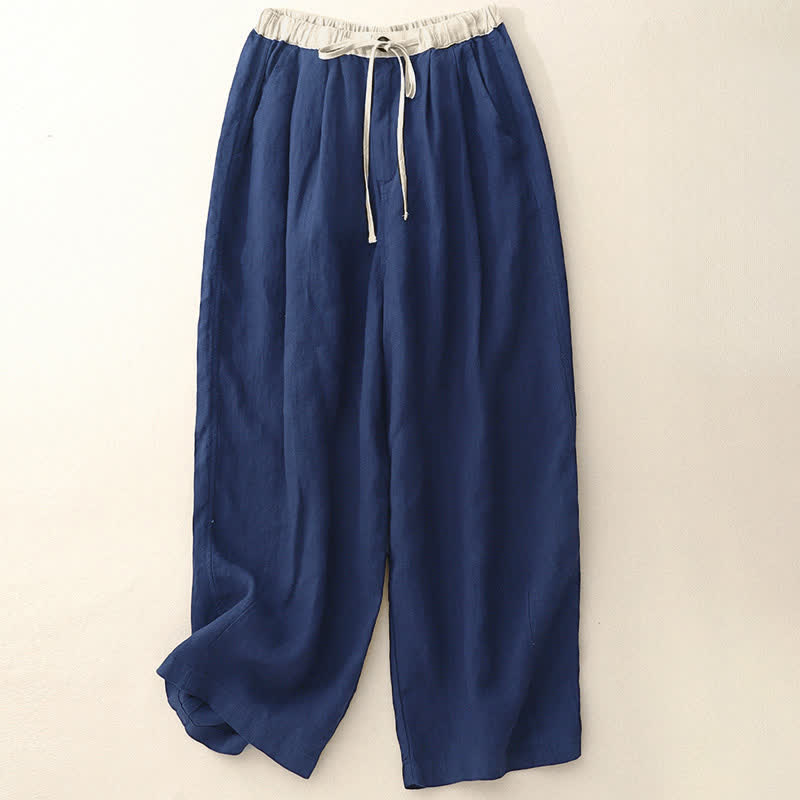 Nimara Ritual Summer Casual Minimalist Drawstring Solid Ankle Pants Women's Straight Leg Pants With Pockets