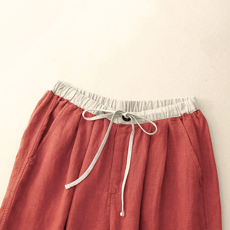 Nimara Ritual Summer Casual Minimalist Drawstring Solid Ankle Pants Women's Straight Leg Pants With Pockets