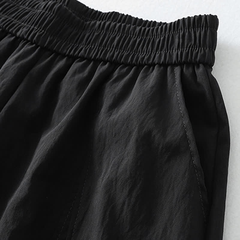 Nimara Ritual Summer Casual Minimalist Solid Ruffled Hem Ankle Pants Women's Harem Pants With Pockets