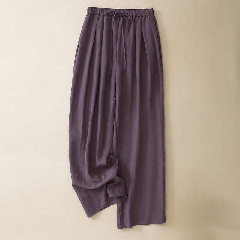 Nimara Ritual Summer Casual Minimalist Drawstring Solid Long Pants Women's Tapered Pants With Pockets