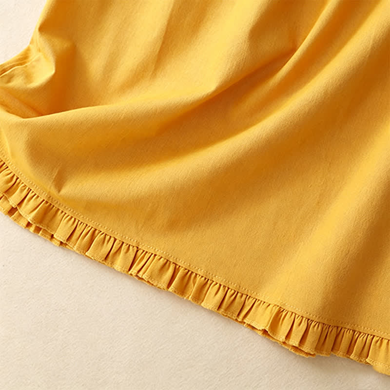 Nimara Ritual Summer Casual Minimalist Drawstring Ruffled Lace-up Solid Women's Skirts With Pocket