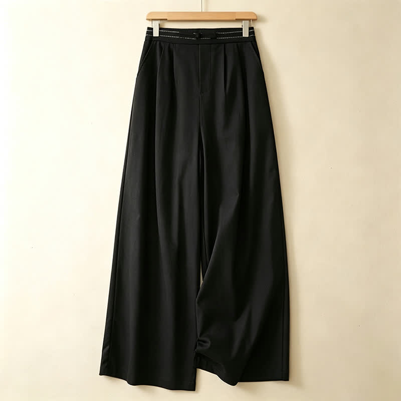 Nimara Ritual Summer Casual Minimalist Solid Ankle Pants One Frog Button Women's Straight Leg Pants With Pockets