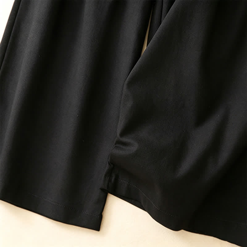 Nimara Ritual Summer Casual Minimalist Solid Ankle Pants One Frog Button Women's Straight Leg Pants With Pockets
