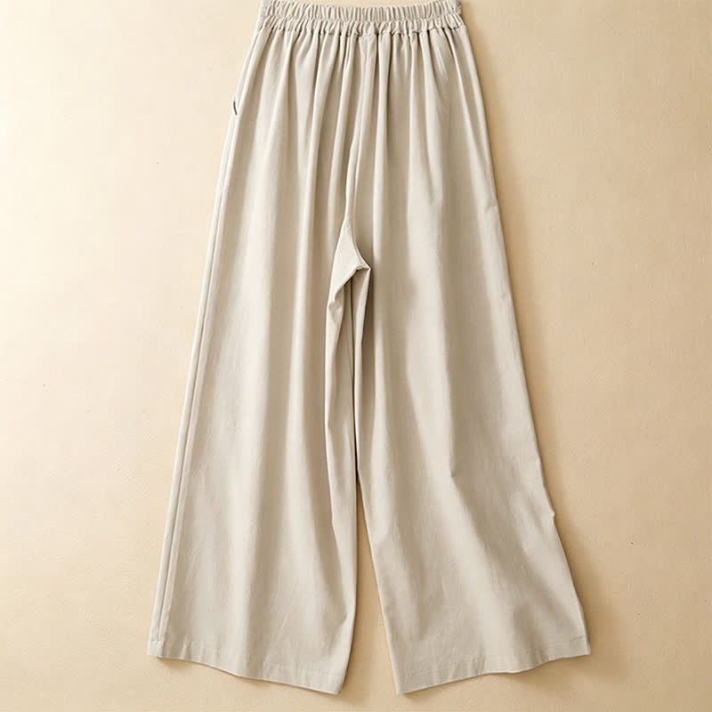 Nimara Ritual Summer Casual Minimalist Solid Ankle Pants One Frog Button Women's Straight Leg Pants With Pockets