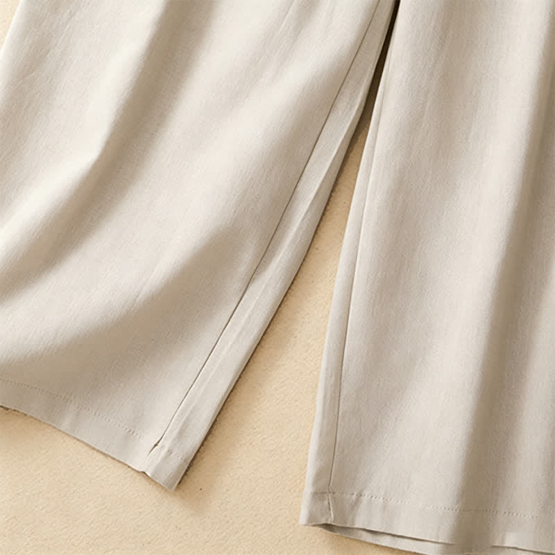 Nimara Ritual Summer Casual Minimalist Solid Ankle Pants One Frog Button Women's Straight Leg Pants With Pockets
