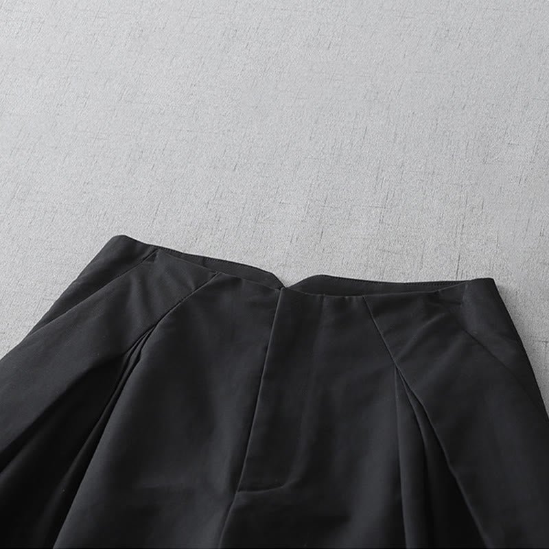 Nimara Ritual Summer Minimalist Elegant Solid Zipper Design Women's Shorts With Pockets