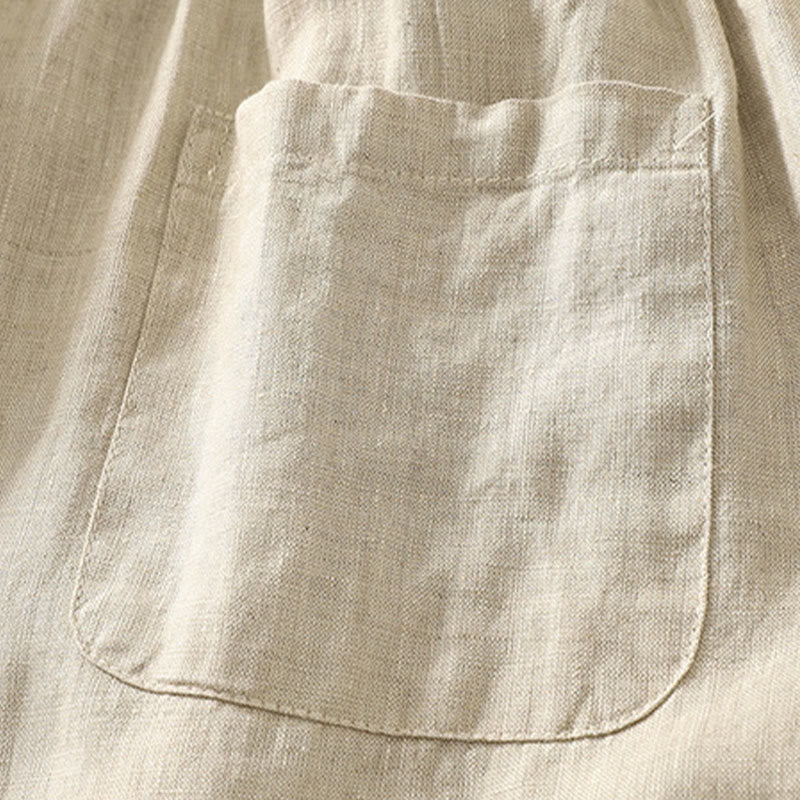 Nimara Ritual Summer Casual Vintage Solid Elastic Waist Ruffled Hem Women's Shorts With Pockets