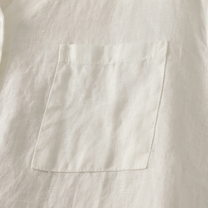 Nimara Ritual Summer Casual Minimalist Button-Up Solid Women's Short Sleeve Shirts With Pocket
