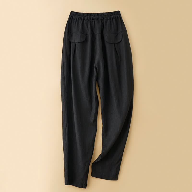 Nimara Ritual Summer Casual Minimalist Drawstring Solid Ankle Pants Women's Harem Pants With Pocket