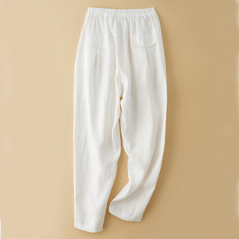 Nimara Ritual Summer Casual Minimalist Drawstring Solid Ankle Pants Women's Harem Pants With Pocket