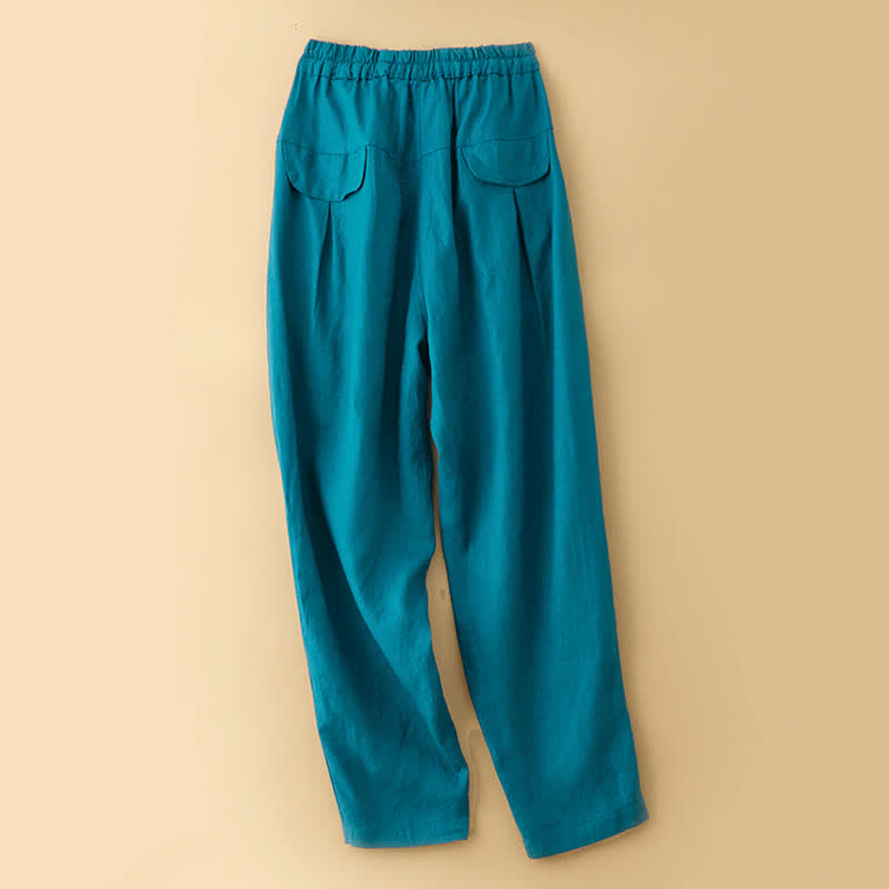 Nimara Ritual Summer Casual Minimalist Drawstring Solid Ankle Pants Women's Harem Pants With Pocket