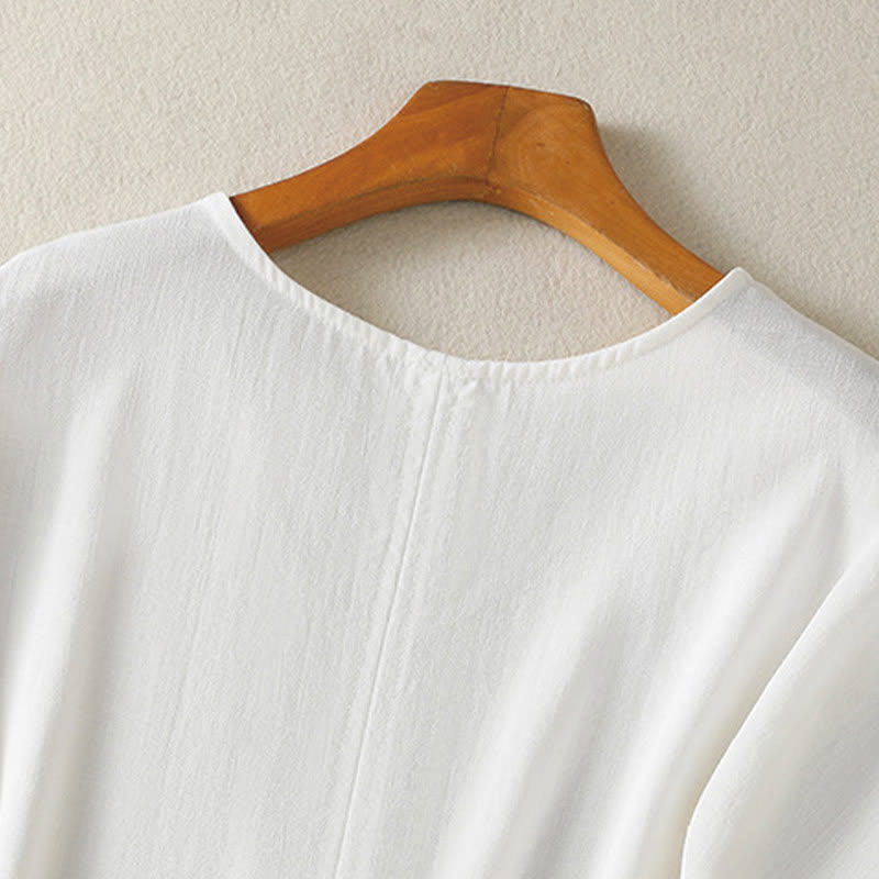 Nimara Ritual Summer Casual Minimalist Solid V-Neck Women's Short Sleeve T-Shirts