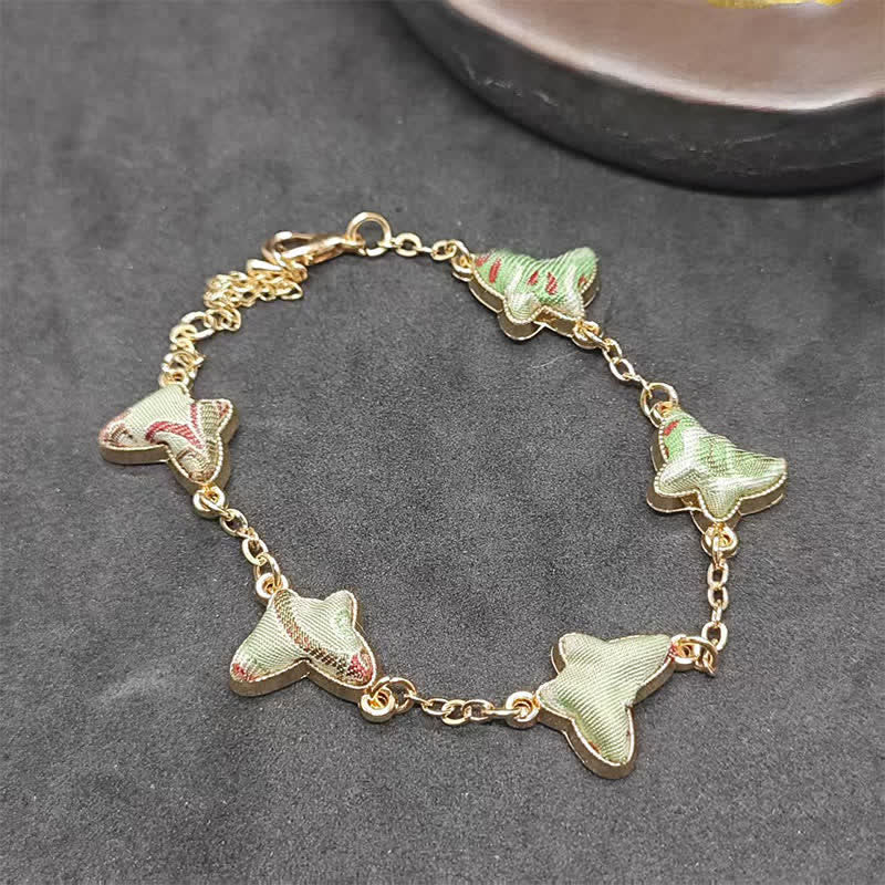 Nimara Ritual Copper Butterfly Love Handcrafted Song Brocade Inlaid Chinese Style Bracelet