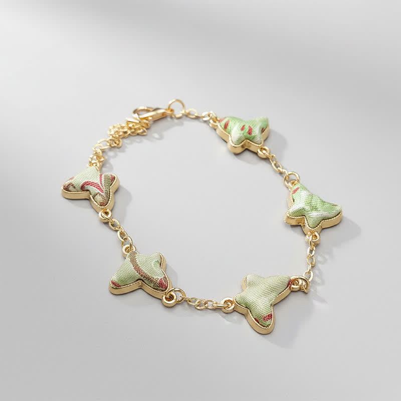 Nimara Ritual Copper Butterfly Love Handcrafted Song Brocade Inlaid Chinese Style Bracelet