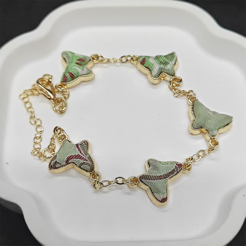 Nimara Ritual Copper Butterfly Love Handcrafted Song Brocade Inlaid Chinese Style Bracelet