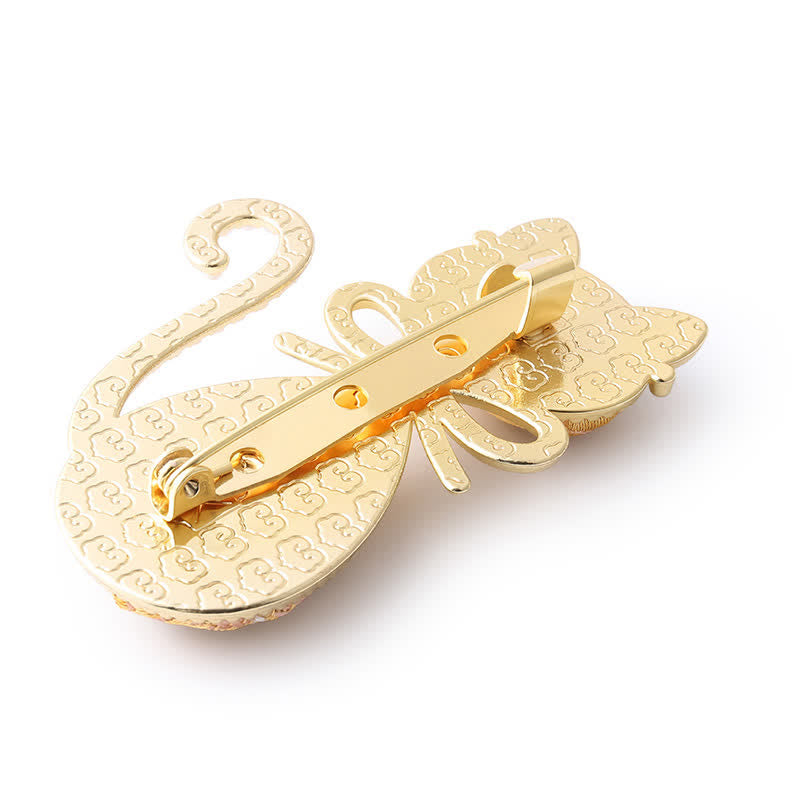 Nimara Ritual Pearl Song Brocade Cat Bow Purity Brooch