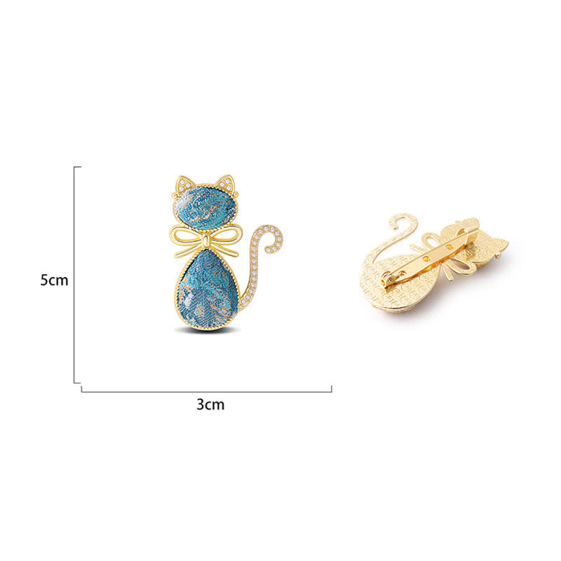 Nimara Ritual Pearl Song Brocade Cat Bow Purity Brooch