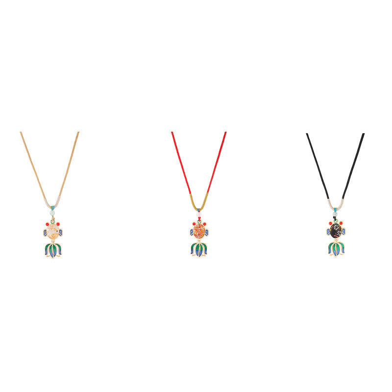 Nimara Ritual Song Brocade Koi Fish Success Enamel Pendant Guofeng Necklace