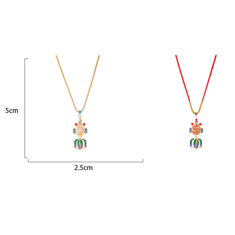 Nimara Ritual Song Brocade Koi Fish Success Enamel Pendant Guofeng Necklace
