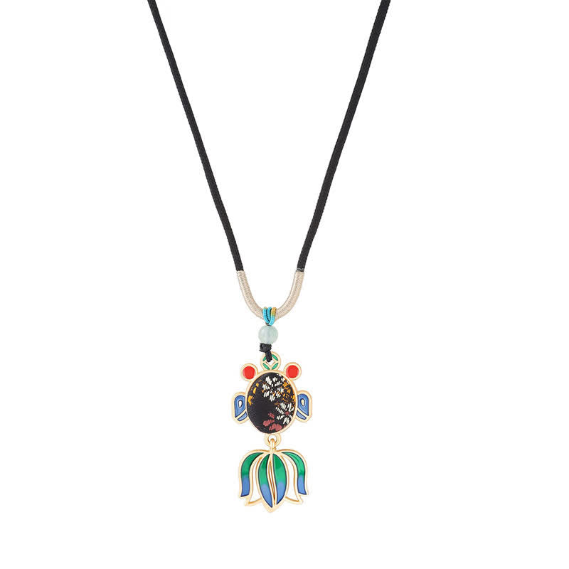 Nimara Ritual Song Brocade Koi Fish Success Enamel Pendant Guofeng Necklace