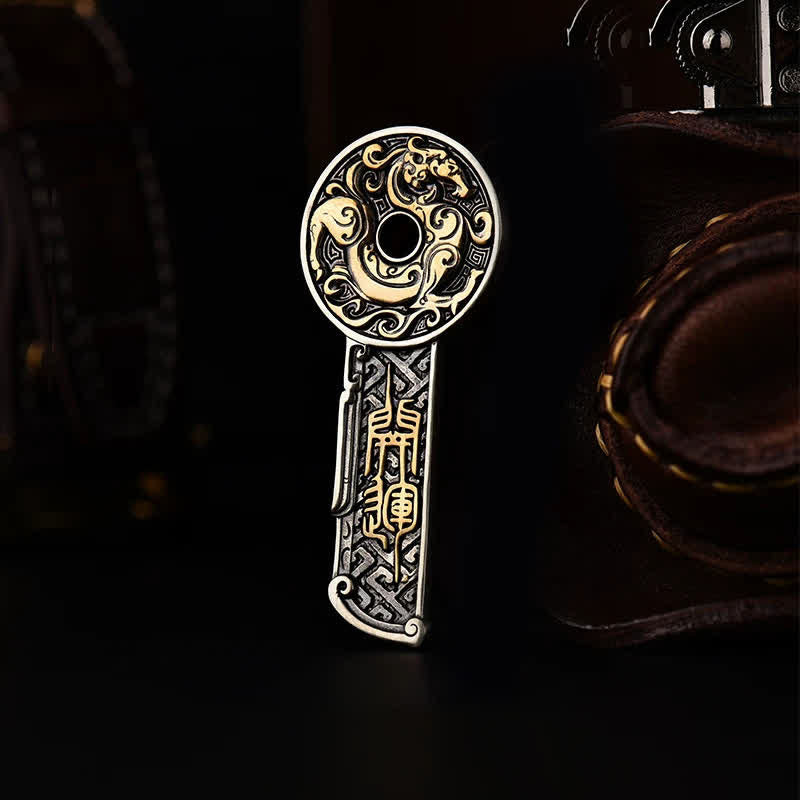Nimara Ritual Copper Dragon Strength Vintage Coin Pendant Necklace