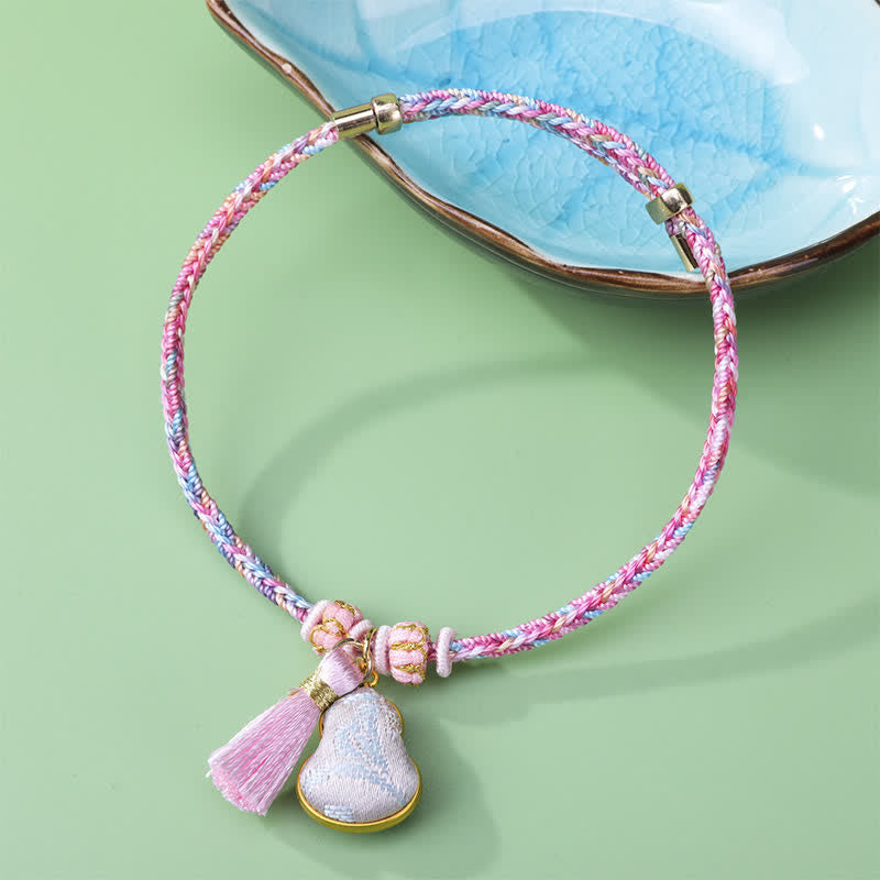 Nimara Ritual Song Brocade Gourd Luck Tassel Braided Bracelet
