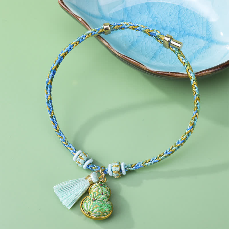 Nimara Ritual Song Brocade Gourd Luck Tassel Braided Bracelet