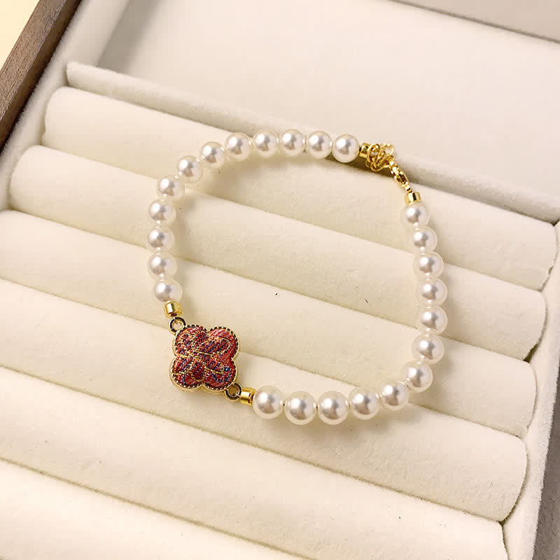 Nimara Ritual Pearl Song Brocade Clover Purity New Chinese Bracelet