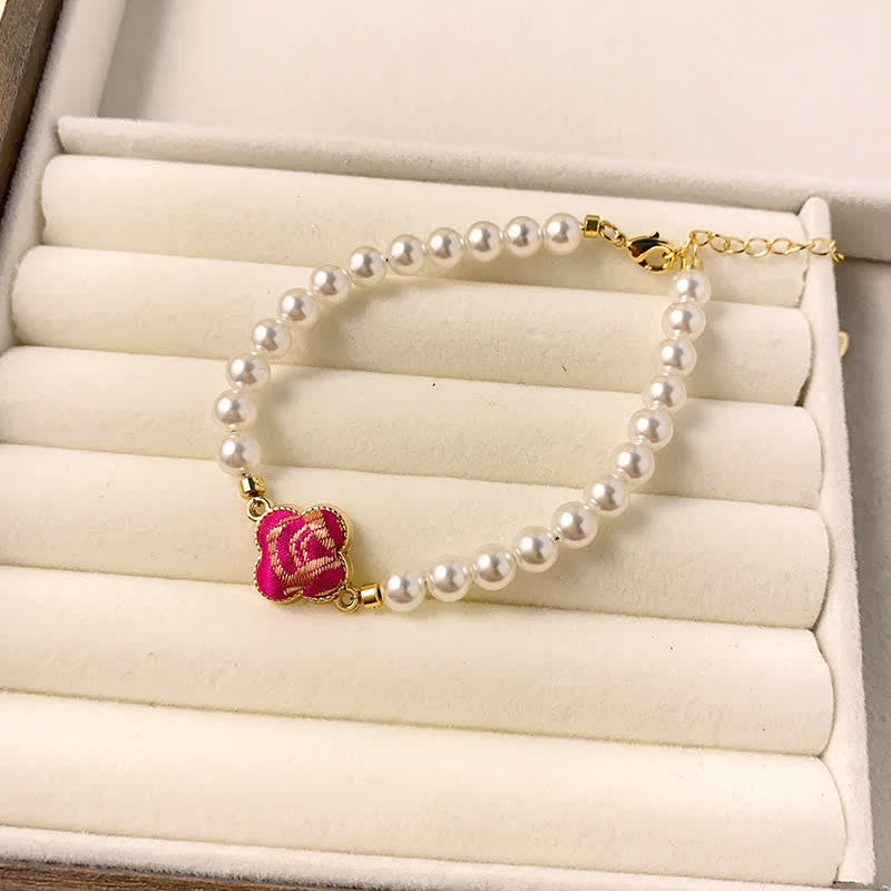 Nimara Ritual Pearl Song Brocade Clover Purity New Chinese Bracelet