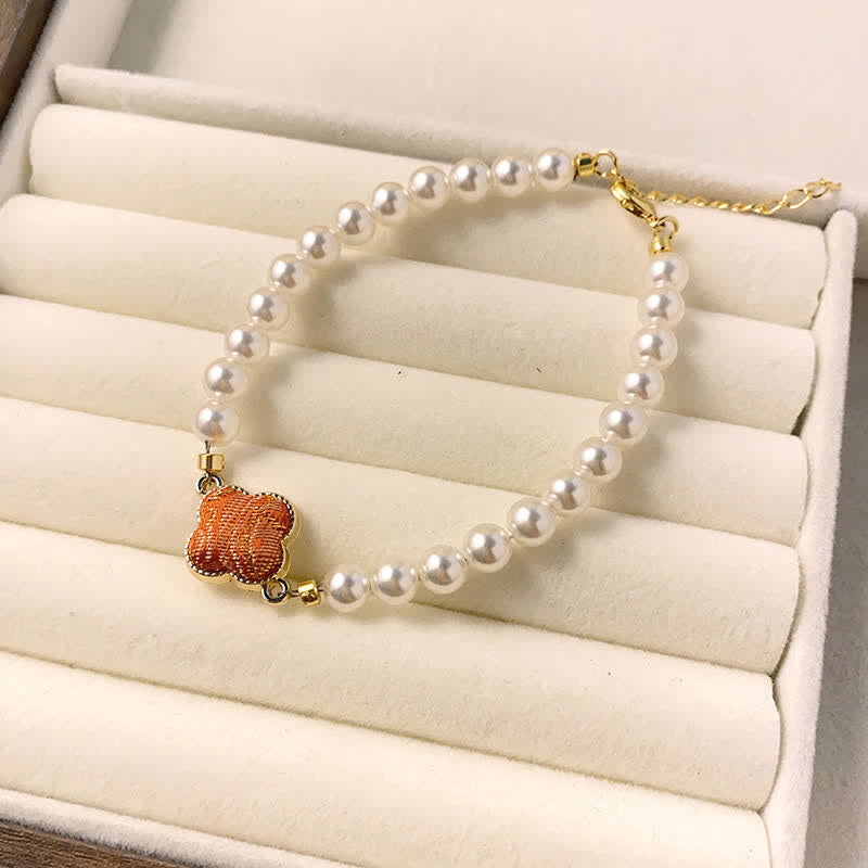 Nimara Ritual Pearl Song Brocade Clover Purity New Chinese Bracelet