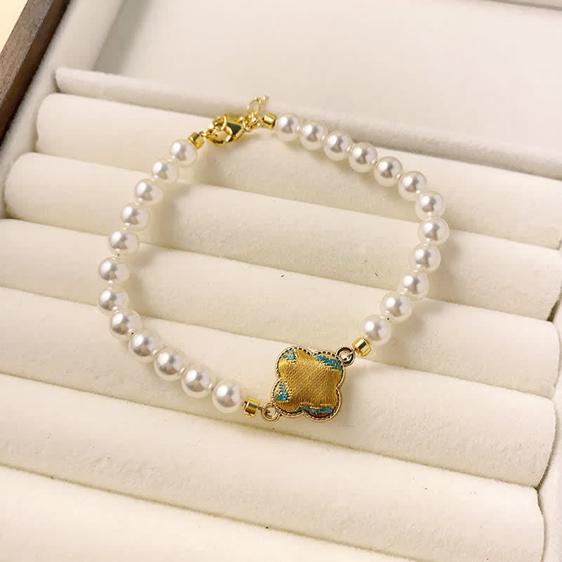 Nimara Ritual Pearl Song Brocade Clover Purity New Chinese Bracelet