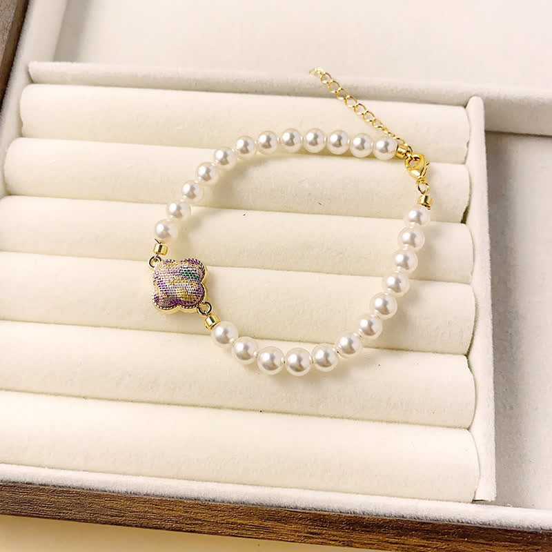 Nimara Ritual Pearl Song Brocade Clover Purity New Chinese Bracelet
