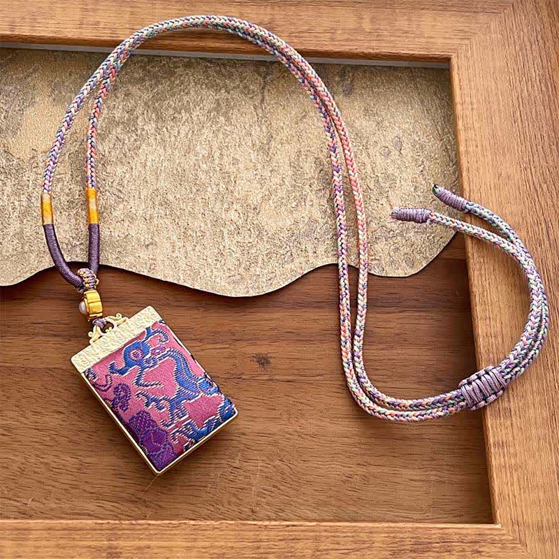 Nimara Ritual Song Brocade Floral Pattern Harmony Braided Rectangle Necklace