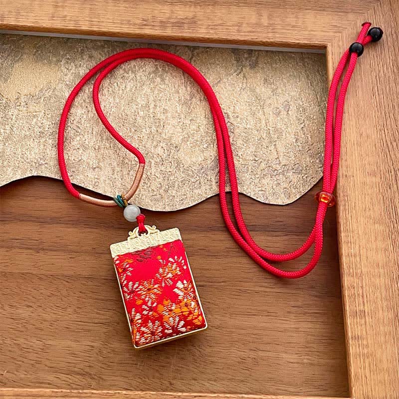 Nimara Ritual Song Brocade Floral Pattern Harmony Braided Rectangle Necklace