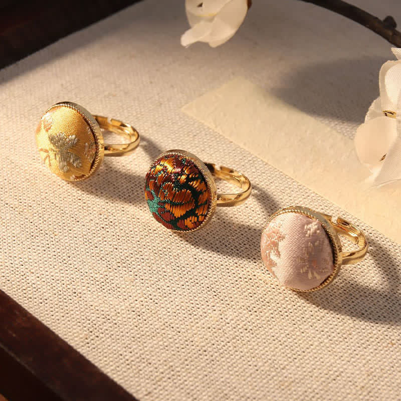 Nimara Ritual Song Brocade Embroidered Round Elegance Ring
