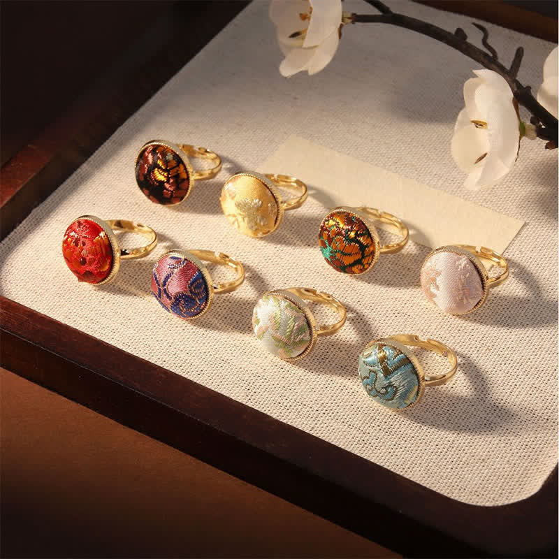 Nimara Ritual Song Brocade Embroidered Round Elegance Ring
