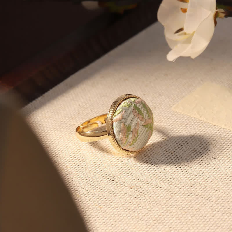 Nimara Ritual Song Brocade Embroidered Round Elegance Ring
