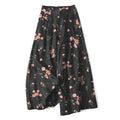Nimara Ritual Cotton Linen Vintage Rose Pattern Women's Elastic Waist Wide Leg Pants With Pockets