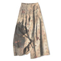 Nimara Ritual Cotton Linen Calligraphy Cat Pattern Women's Elastic Waist Wide Leg Pants With Pockets