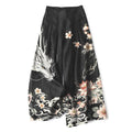 Nimara Ritual Cotton Linen Oriental Dragon Pattern Women's Elastic Waist Wide Leg Pants With Pockets