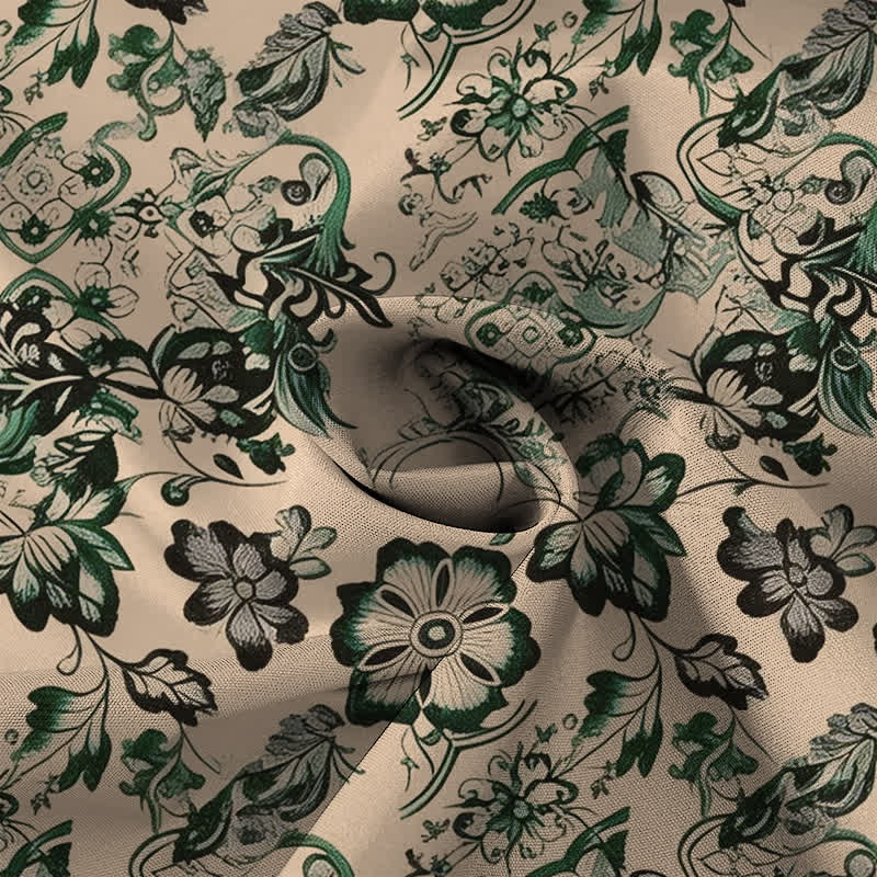 Nimara Ritual Tropical Floral Leaf Pattern Buttons Wrinkle-resistant Men's Short Sleeve Shirt