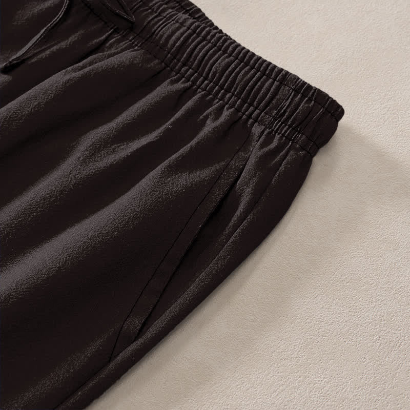 Nimara Ritual Cotton Butterfly Fox Pattern Men's Tapered Pants With Pockets