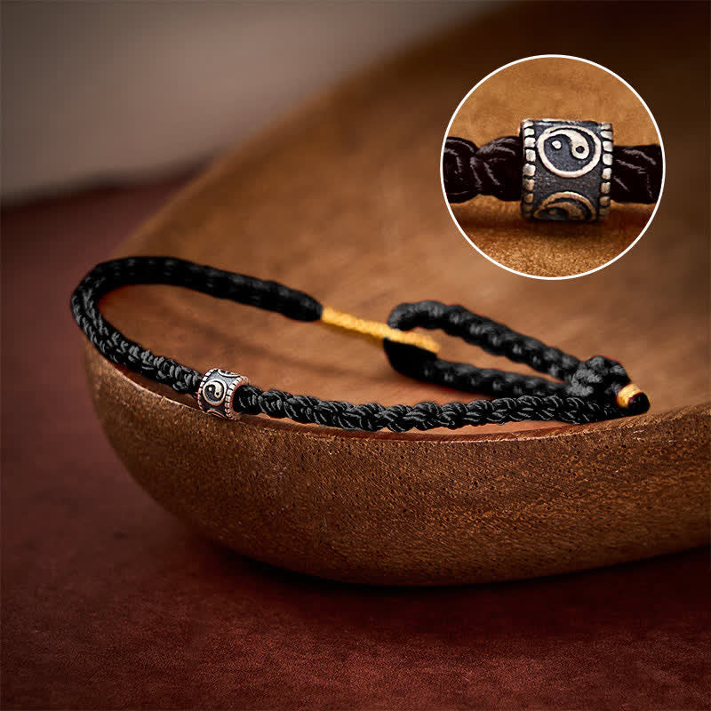 Nimara Ritual Black Red String Yin Yang Protection Hand-Woven Minimalist Bracelet