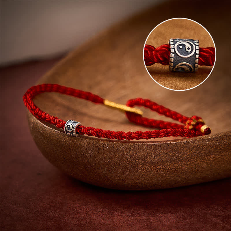 Nimara Ritual Black Red String Yin Yang Protection Hand-Woven Minimalist Bracelet