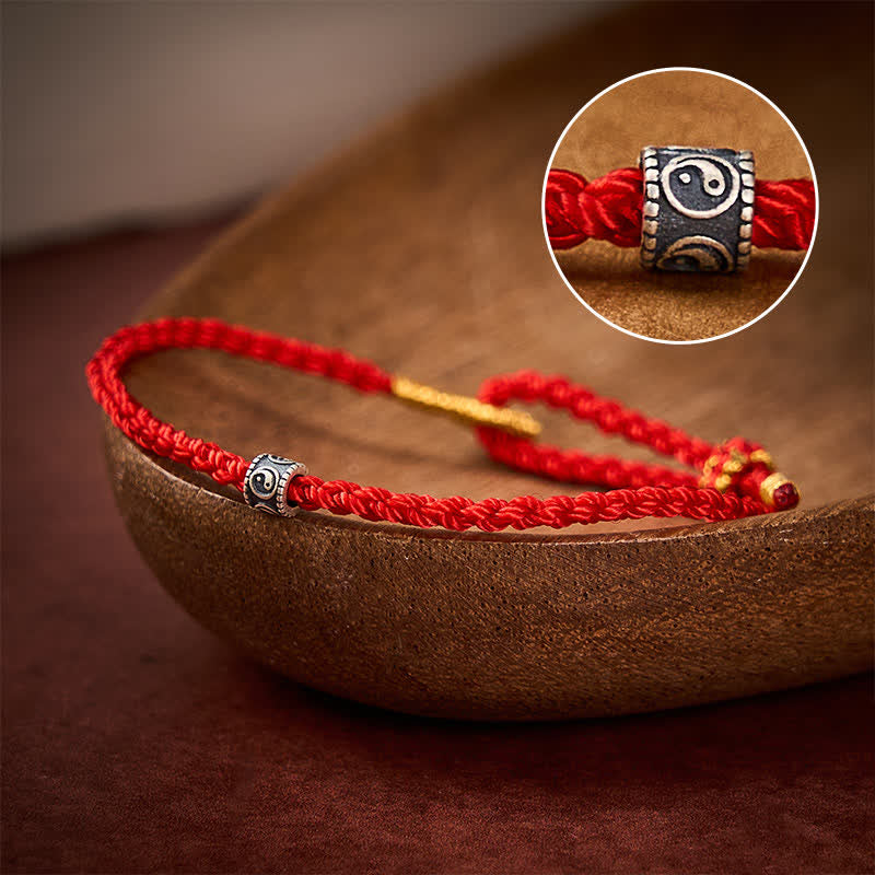 Nimara Ritual Black Red String Yin Yang Protection Hand-Woven Minimalist Bracelet
