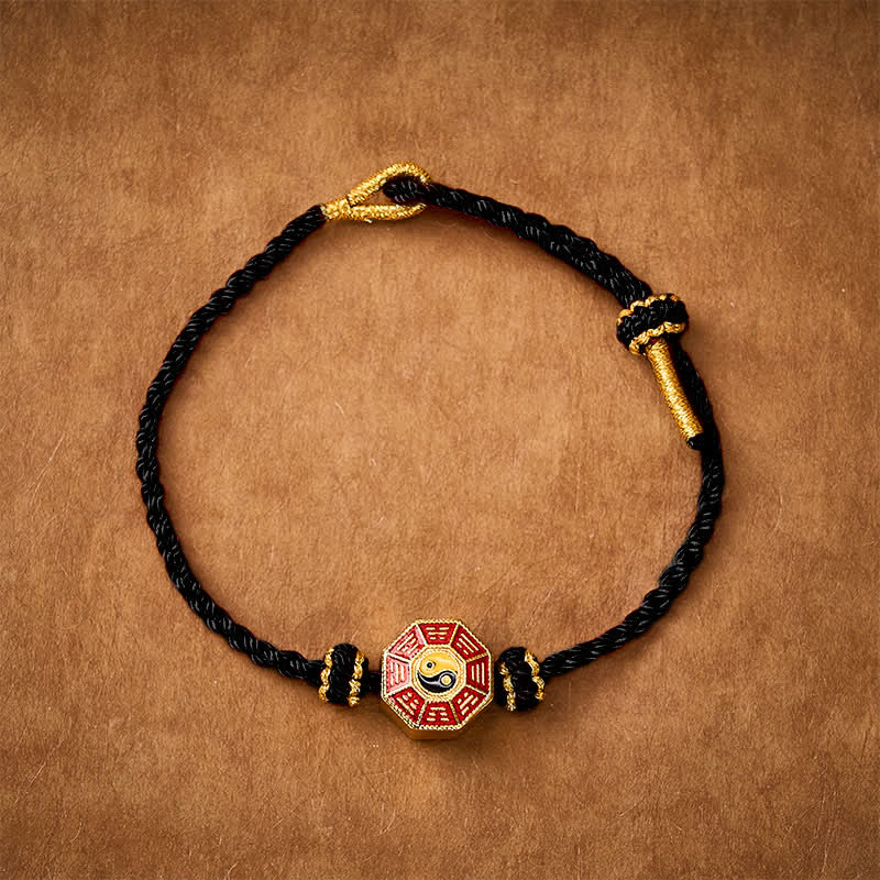 Nimara Ritual Braided Red String Bagua Chinese Coin Protection Adjustable Bracelet