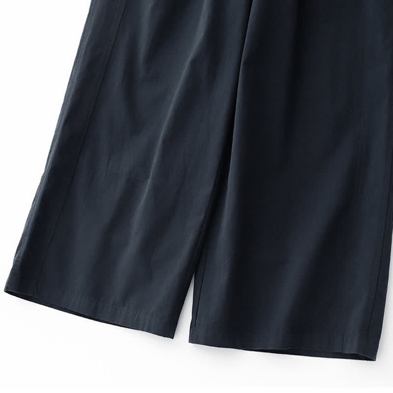 Nimara Ritual Spring Summer Casual Minimalist Solid Cropped Pants Women's Wide Leg Pants With Pockets