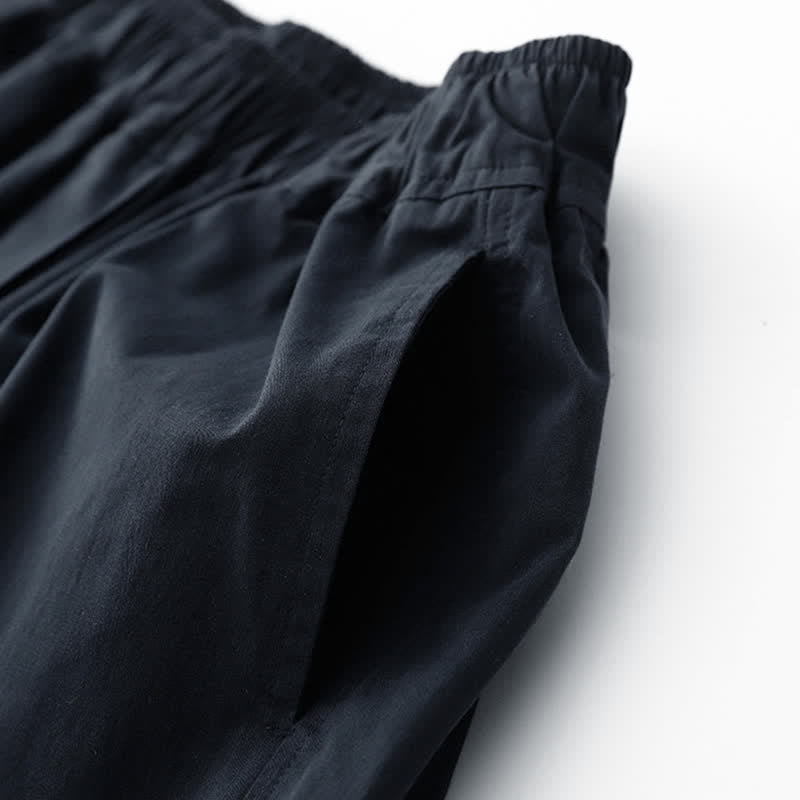 Nimara Ritual Spring Summer Casual Minimalist Solid Cropped Pants Women's Wide Leg Pants With Pockets